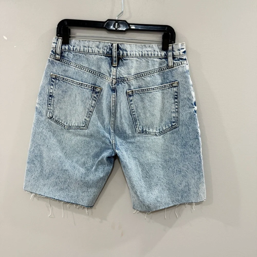 NWT Frame Shorts Le Slouch Bermuda Denim Cutoff in Richlake Blue